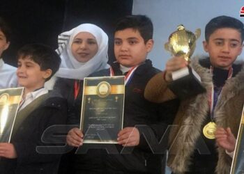 تكريم الأطفال الفائزين بمسابقة البطولة العربية للحساب الذهني
